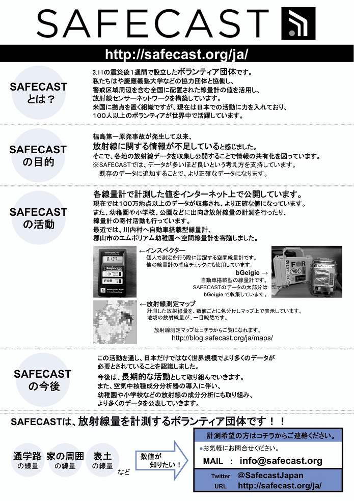 Safecast活動の紹介パンフレット