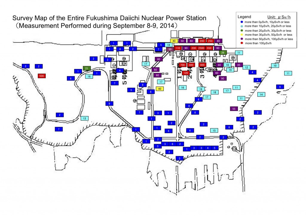 Survey Map of the Entire Fukushima Daiichi Nuclear Power Station  （Measurement Performed during September 8-9, 2014）f1-sv2-20140924-e