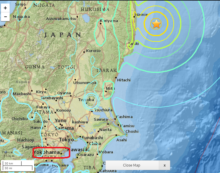 Earthquake intensity map